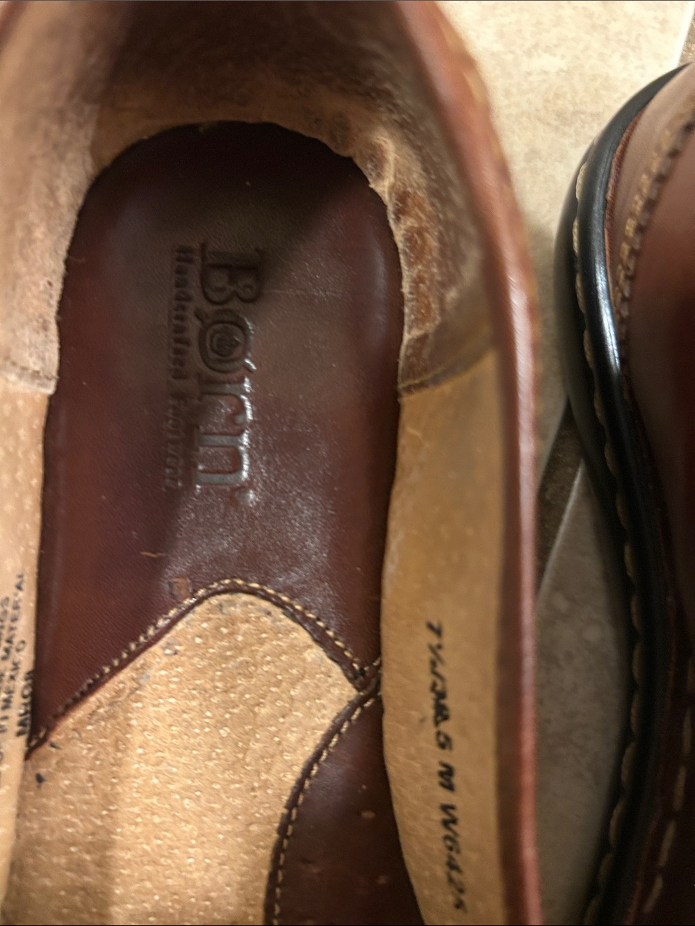 Born Brown Leather 7.5 Tassel Slip-On Loafers for - Picture 4 of 7
